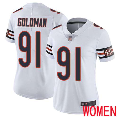 Chicago Bears Limited White Women Eddie Goldman Road Jersey NFL Football #91 Vapor Untouchable